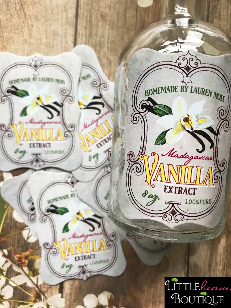 Custom Vanilla Extract Labels Homemade Vanilla Extract Etsy