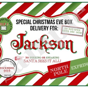 Labels for christmas eve box