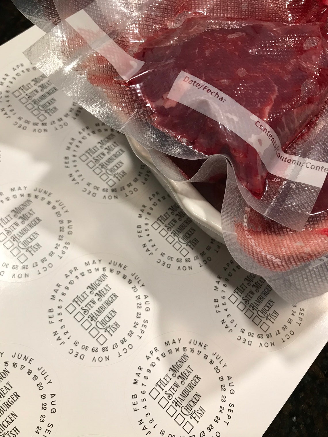 WATERPROOF Freezer Labels Meat Labels Freezer Food Labels Etsy