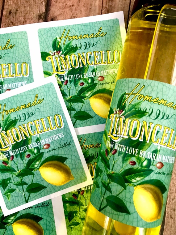 Limoncello labels Large Homemade Limoncello labels Lemon Stickers