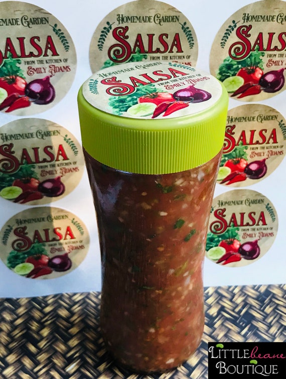 Salsa Labels, Garden Salsa Labels, Homemade Salsa labels, Salsa Canning Labels, Salsa Mason Jar stickers, Personalized Labels Il_570xn