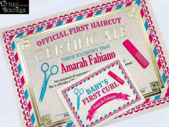 Personalized Baby S First Haircut Certificate And Envelope Baby