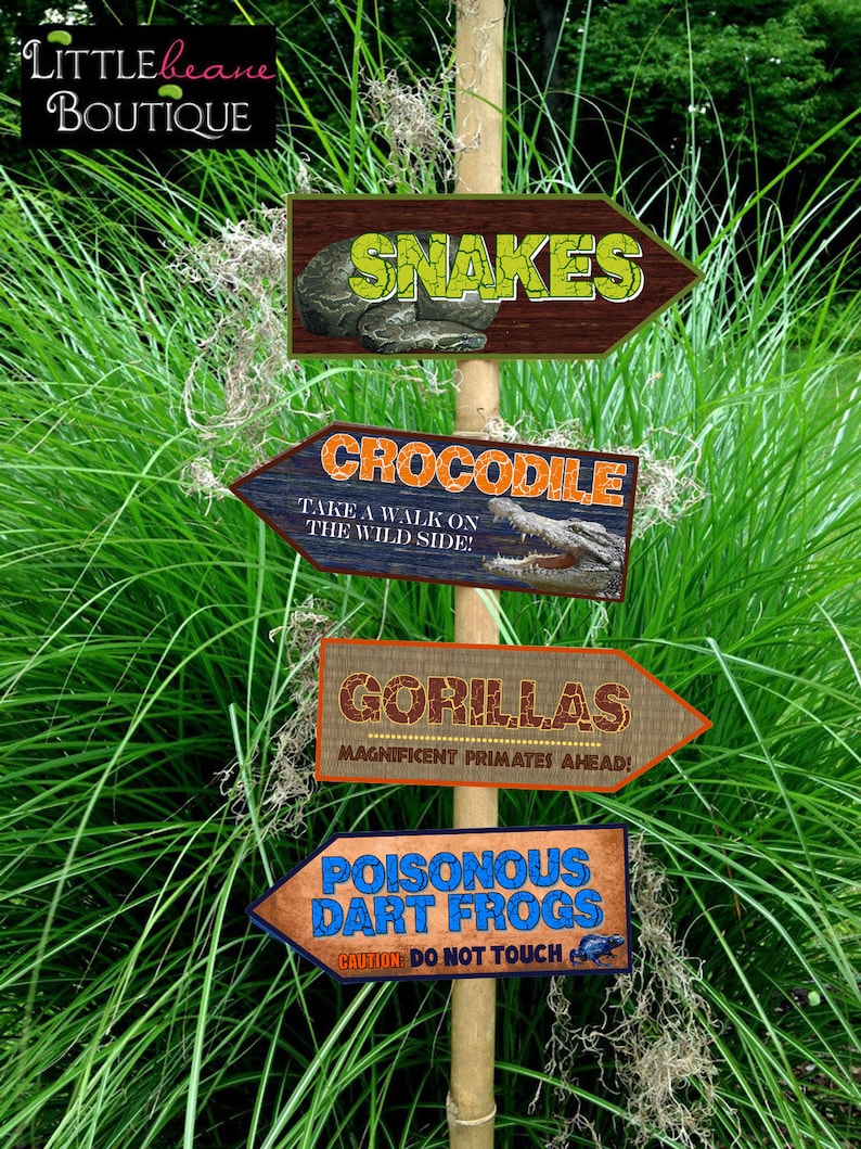 Printable Jungle Signs DIY Jungle Safari party signs jungle Etsy