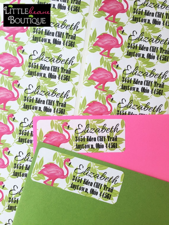 Flamingo Return Adress Labels, Flamingo adress labels, Pink Flamingo, Flamingo Stickers, Seals, Labels Il_570xn