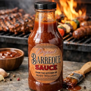 Homemade Barbeque Sauce Labels - BBQ Sauce Stickers - Barbeque Sauce labels - BBQ Jar Labels - Personalized Labels - Bottle labels