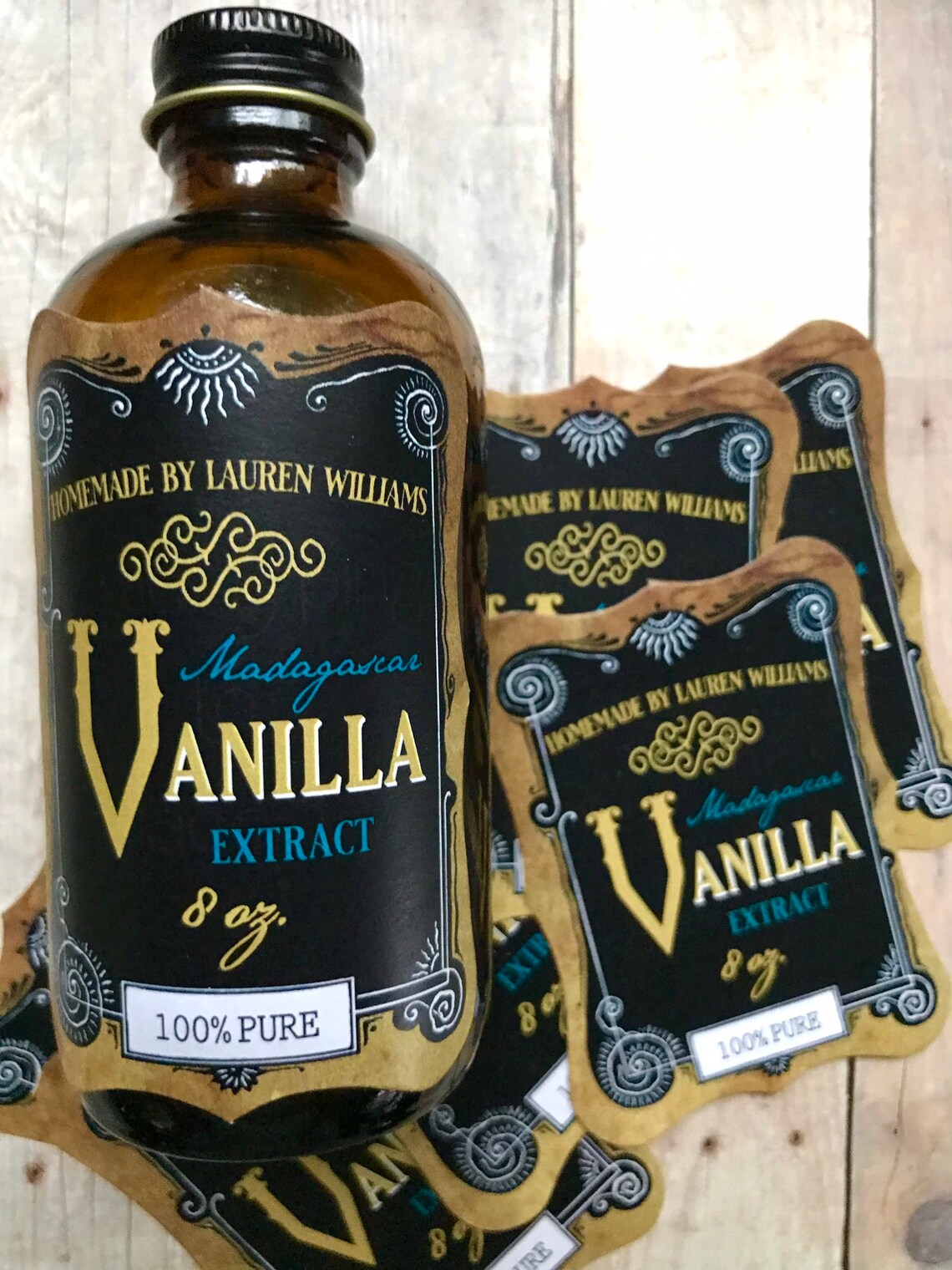 Custom Vanilla Extract Labels Personalized Homemade Vanilla Etsy