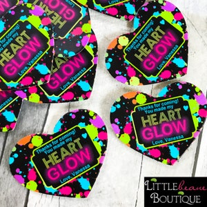 Glow Stickers, Heart glow stickers, glow Party, Glow party, Neon stickers, glow in the dark party, bowling, glow party favors, rollerskating