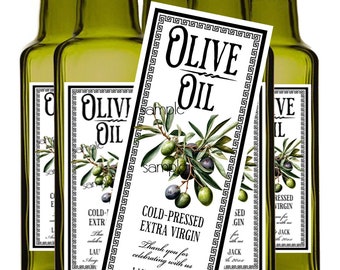 Olive Oil Labels, Waterproof Olive Oil Bottle Labels, Mediterranean Labels, Italian Olive Oil Olive Labels, Olive Oil Wedding Favor Labels