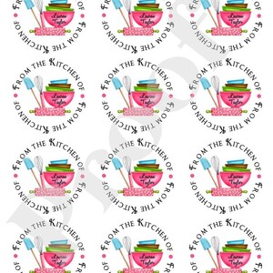 Kitchen stickers, baking labels, Kitchen Supplies, Rolling Pin, Mixing Bowls, Whisk, Baking, Cooking, Gift Stickers, Baked Goods, Set of 12 image 2