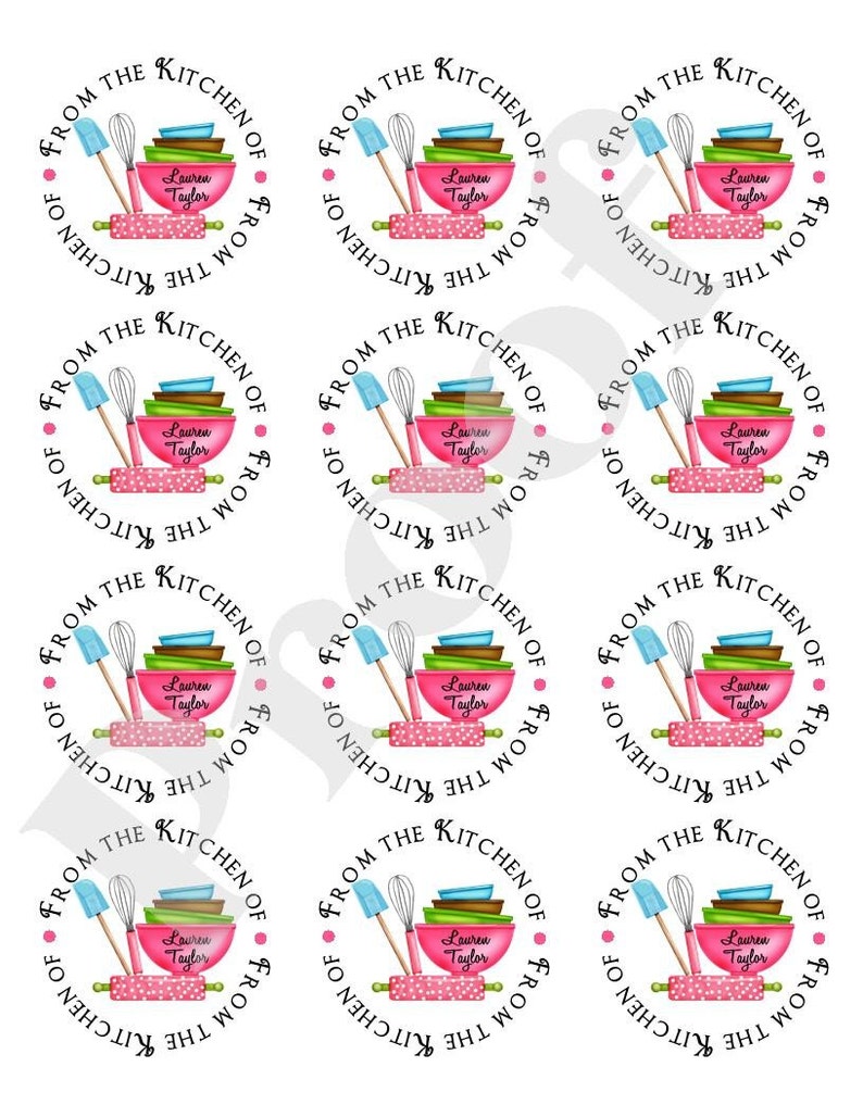 Kitchen Stickers Baking Labels Kitchen Supplies Rolling Etsy