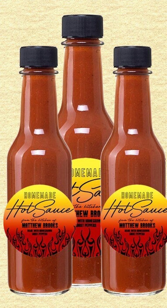 Hot Sauce Labels - Hot Sauce Stickers - Homemade Hot Pepper Sauce labels - Hot sauce Jar Labels - Personalized Labels - homemade hot sauce Il_570xn