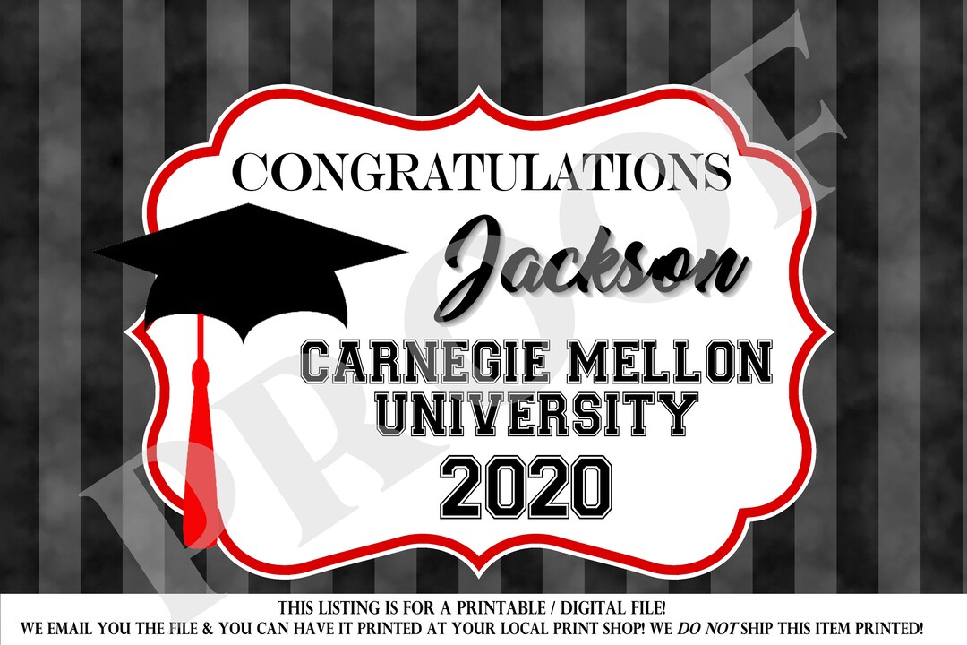 Printable Graduation Poster DIY 24 X 36 Size Backdrop Sign Etsy