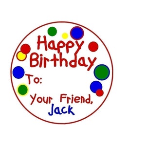 Personalized Birthday Stickers, Kids Birthday gift labels, Sticker to add on childrens Gifts, Custom birthday label, Stickers for Kids gifts