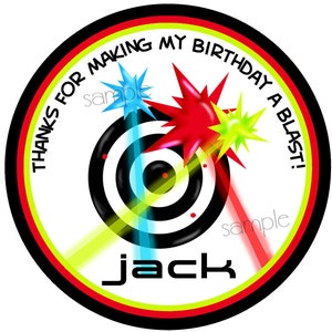 Laser Tag Stickers, Laser tag Birthday Party,  Laser tag favor Labels, girls, boys,Tags, Seals, Favor Stickers