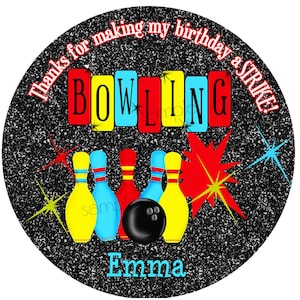 Boys Bowling Stickers, Bowling Birthday Party, Cosmic Bowling stickers,Personalized stickers, favor labels, Birthday Party ,Children, Girls