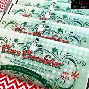 Christmas Candy Bar Wrappers, Digital File, Print your own, Santa Claus Candy Bar Wrapper, Printable Christmas Candy, Chocolate Bar Wrapper