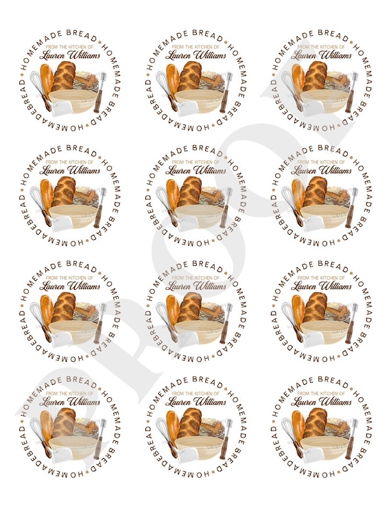 Etiquetas para pan casero, etiquetas para hornear pan, etiquetas para pan  personalizadas, etiquetas para pan artesanal, etiquetas para hornear, de la