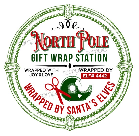 Christmas Labels, Santas Workshop Stickers, North Pole Gift Wrap labels, Santa gift labels, Elf stickers, Christmas Gift Wrapping Il_570xn