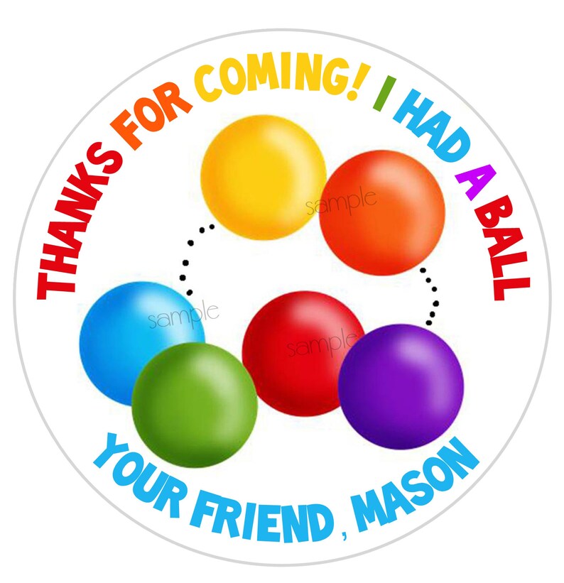 Personalized Ball Pit Birthday Party Favor Stickers (set of 12) - Etsy