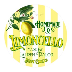 Custom Limoncello Labels, Vintage Lemon Style Labels, Italian Stickers, Homemade Limoncello Bottle labels, Lemon Stickers