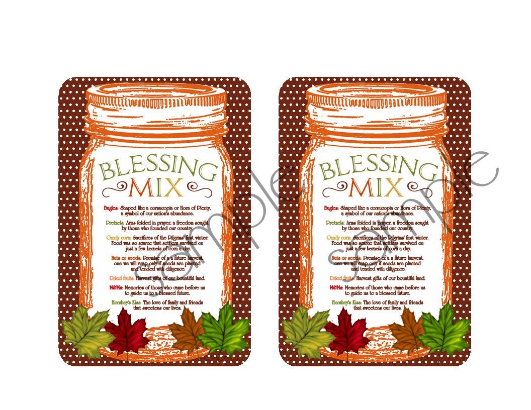 Printable Blessing Mix Favors, Blessing Mix Printable, DIY, Blessing ...