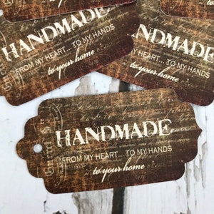 Vintage Gift Tags, distressed hang Tags, Homemade with love, Vintage Tags, Old World hang tags, handmade Tags, primitive tags, product tag