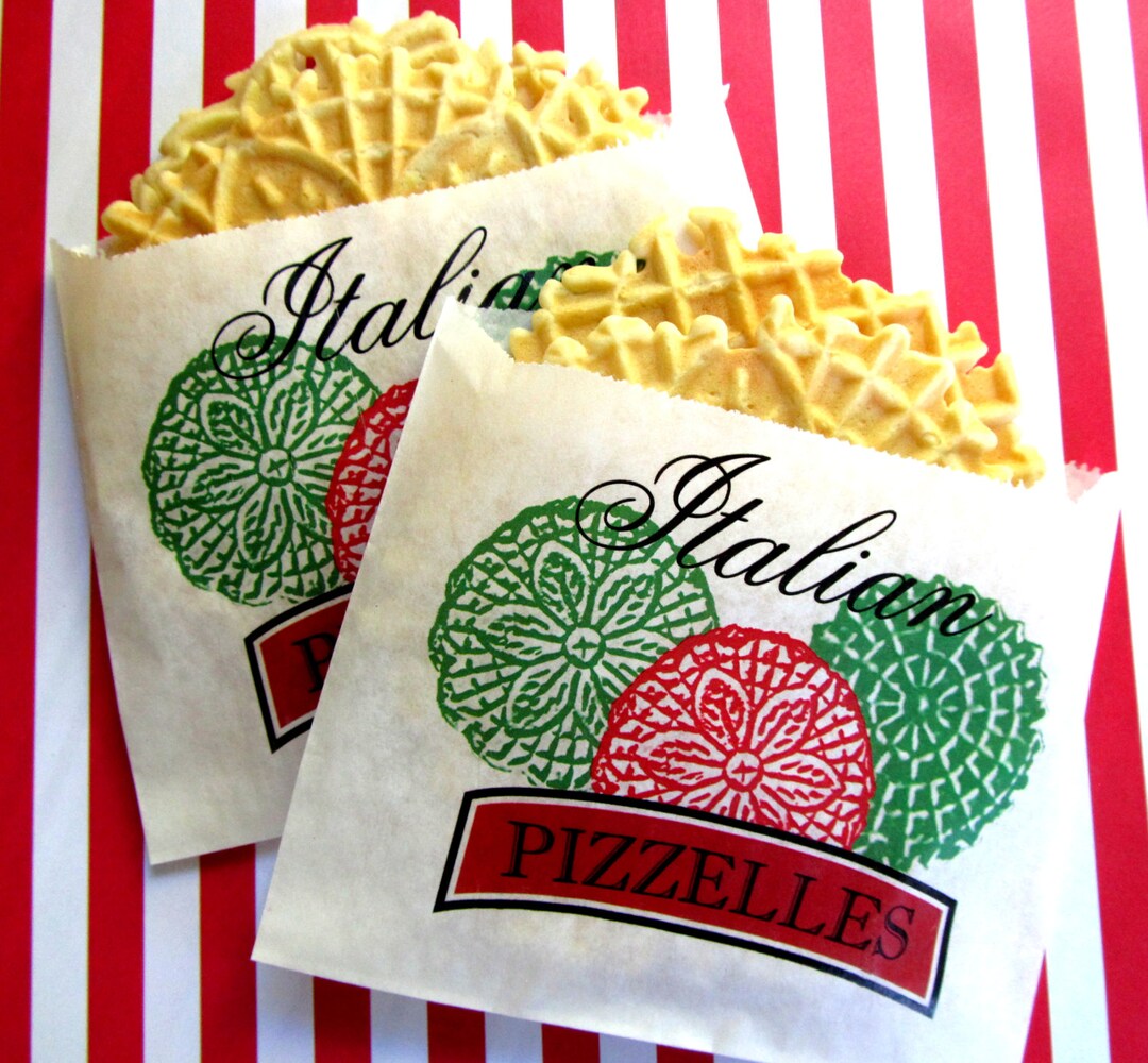 Italian Pizzelle Cookie Bags Cookie Bags Pizza Party Etsy