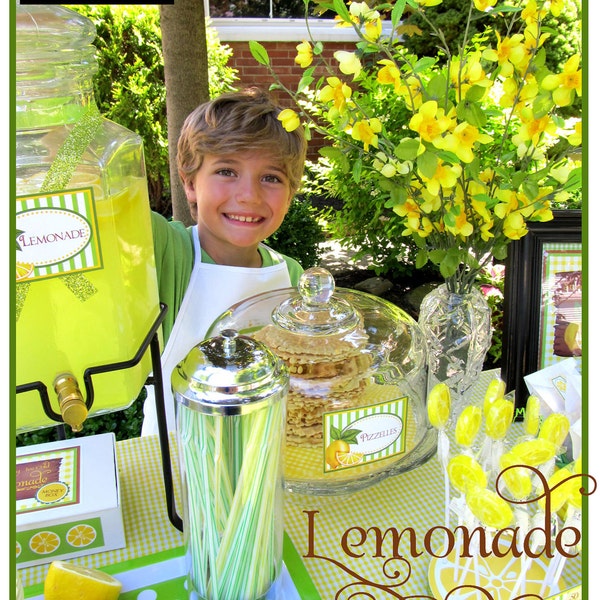 Lemonade Stand Printables, Lemonade  Sale,  Lemonade Stand Banner, DIY, Signs for a Lemonade Stand, Stickers, food labels,  INSTANT DOWNLOAD