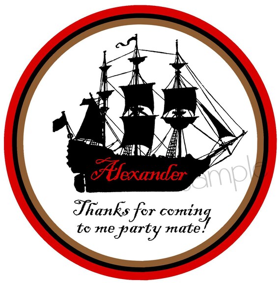 Pirate Ship Stickers Pirate Birthday Party Pirate Labels Etsy