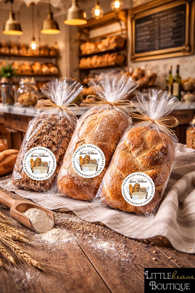 Homemade Bread Labels, Bread Baking labels, Personalized Bread labels, Artisan Bread labels, Baking Labels, From the Kitchen of image 2