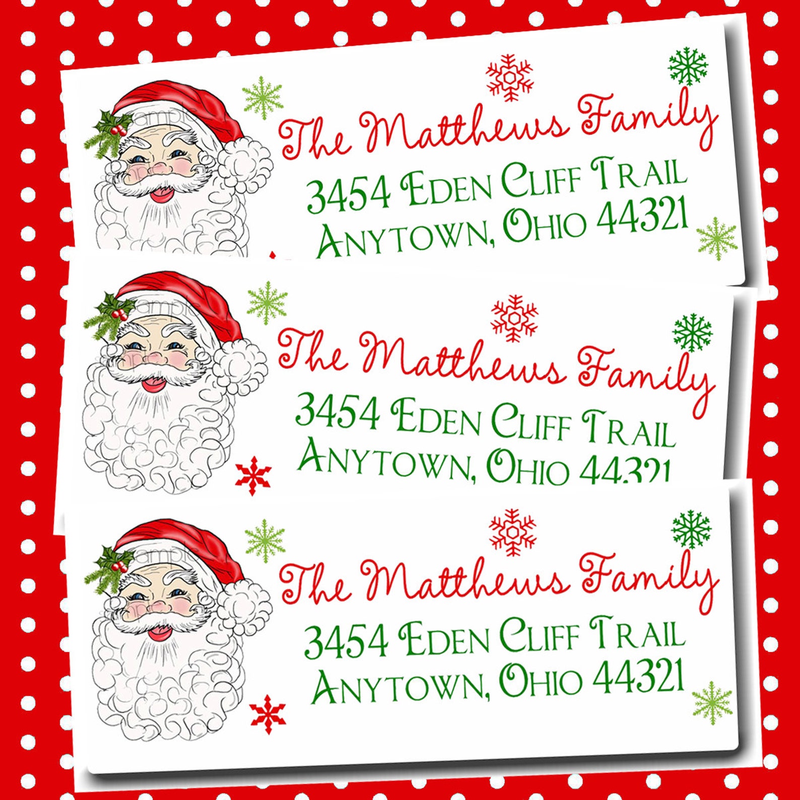 Return Address Labels Santa Claus Santa Claus Return Address Etsy