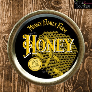 Custom Honey Jar Labels, Honey Jar Stickers, Honeycomb labels, mason jar labels, personalized, Canning labels, honeybee Jar Labels