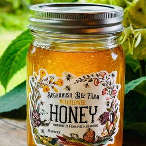Custom bee lifecycle Honey Bottle Labels, Personalized Honey Stickers