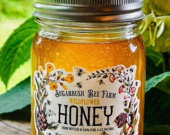 Personalized Honey Bottle Labels | Custom Apiary Stickers | Beekeeper Honey Jar Labels | Waterproof Raw Honey Farm Branding