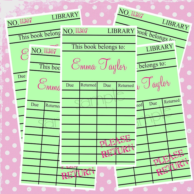 Personalized Library Book Stickers 4 Pastel Colors to Choose Etsy