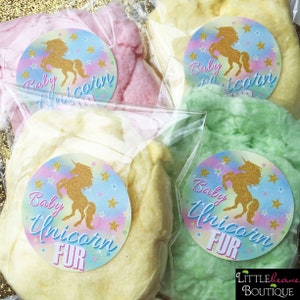 Unicorn Stickers, Unicorn Birthday party, Baby Unicorn Fur, Cotton Candy, Unicorn Hair, Personalized, Rainbow Unicorn, unicorn favors