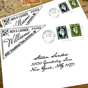 Heritage Style Return Address Labels, Triangle Return Address Label, Vintage Style Mail Post Labels, Retro Address, Apothecary style Label
