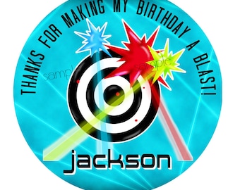 Laser Tag Stickers, Laser tag Birthday party,Laser tag favor Labels, girls, boys, Gift labels, Laser tag favors, Favor Stickers