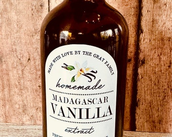 Waterproof Vanilla Extract Labels, Personalized Vanilla extract Labels, Modern Vanilla Extract labels, Homemade Vanilla Stickers
