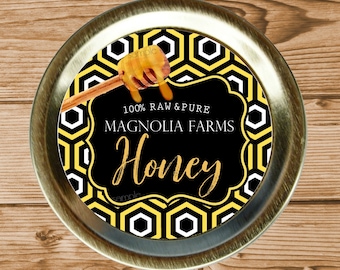 Custom Honey Jar Labels, Personalized Bee Stickers, Backyard Beekeeper Gift (Set of 12)