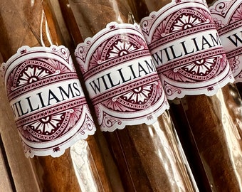 Vintage Cigar Labels, Personalized Cigar Stickers, Wedding Cigar Bands, Birthday Cigar Labels, Monogram Cigar Labels, custom colors