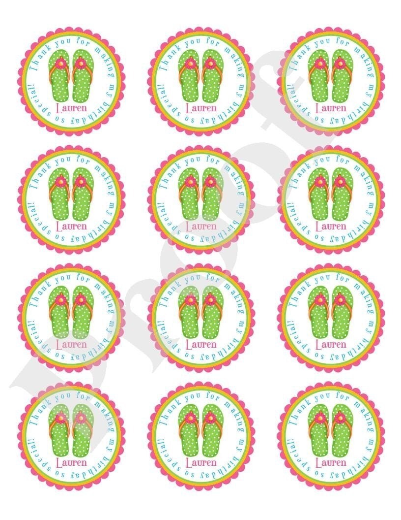 Flip Flop Stickers Flip Flops Summer Beach Birthday Party - Etsy