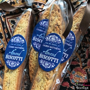 Italian Biscotti Labels, Homemade Biscotti Stickers, Italian Cookie Labels, Almond Biscotti labels, Mediterranean labels