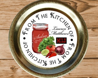 Salsa Stickers, Canning Labels, Salsa Canning Labels, Salsa Mason Jar stickers, salsa Labels, Custom, Personalized Labels,Set of 12