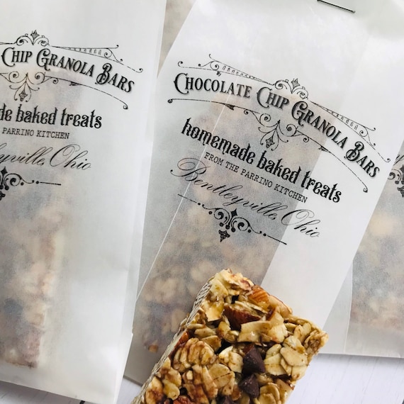 Small Bakery Bags Homemade Treat Bags Homemade Granola Bar Bags Granola Treat Bags Custom Bags Personalized Baking Bags Etsy