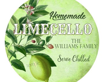 Custom Limecello lables, Lime Tags, Lime Stickers, Limecello Labels, Homemade Limecello, Orangecello,  Limoncello, Wedding favors