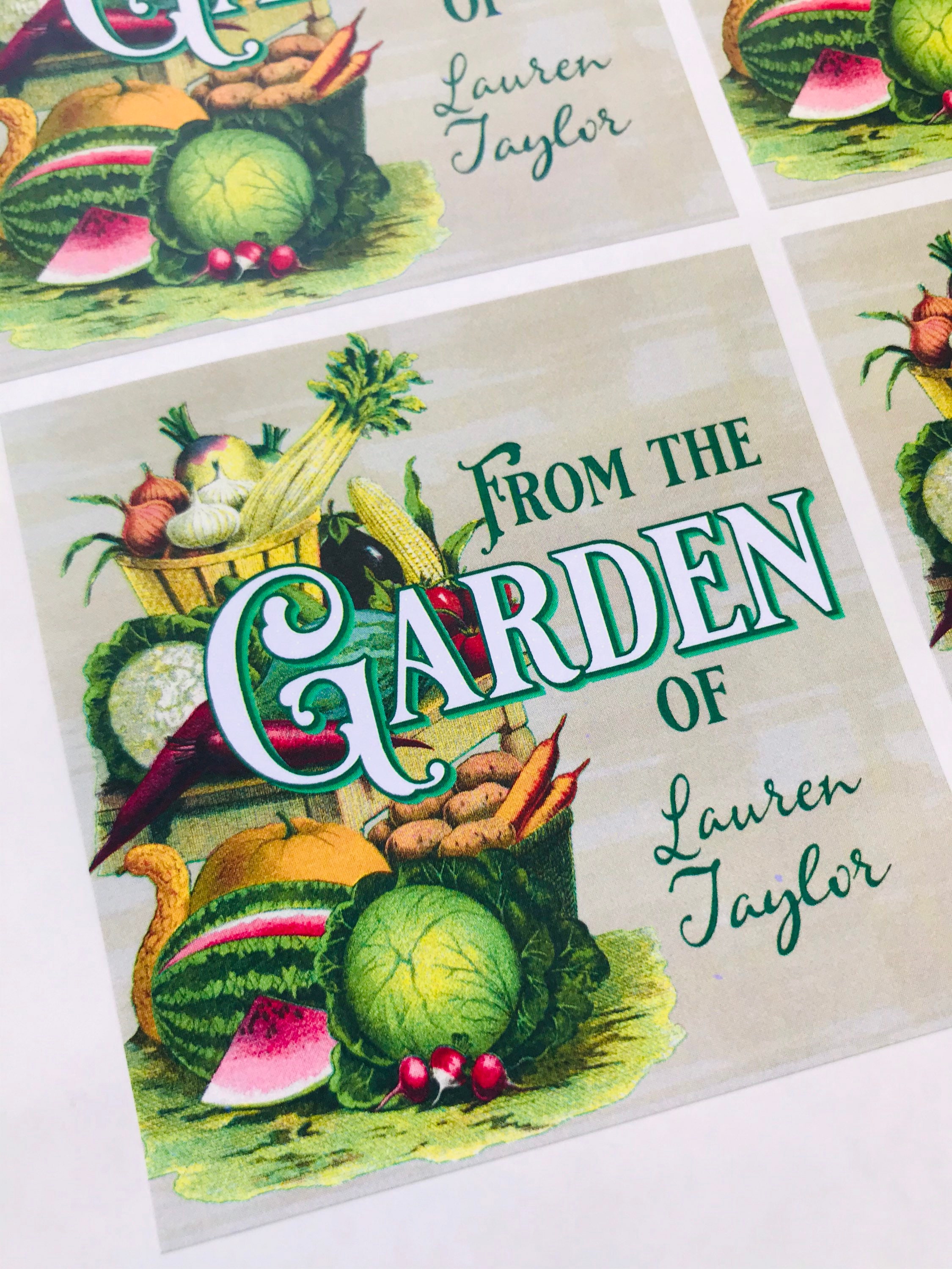 Garden Labels, From the Garden of Stickers, Vegetable Labels