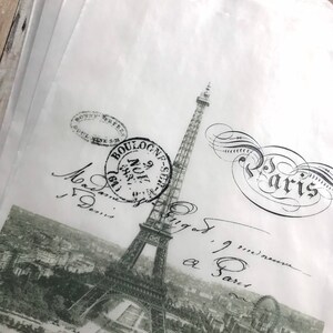 French Favor bags, Large French patisserie bags, boulangerie bags, Paris Party treat bags, glassine bags, Vintage Eiffel Tower bags image 3