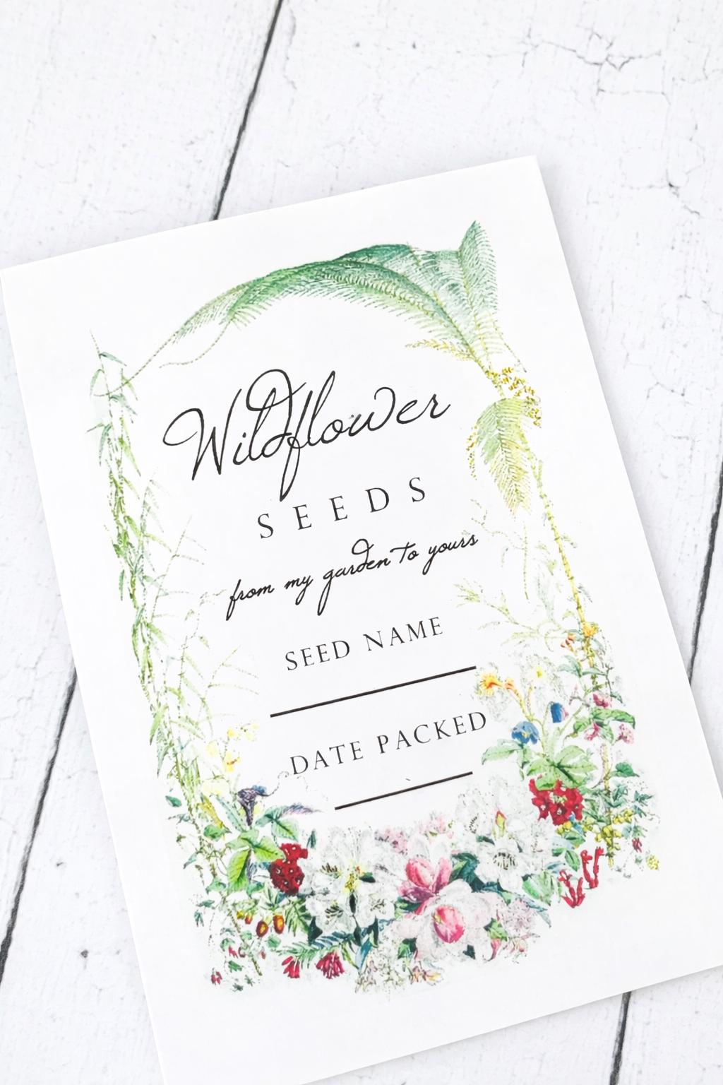 Wildflower Seed Packets, Homegrown Seed Packets, Gardener Gifts, Custom seed packets, From the garden of, Garden Seed packets