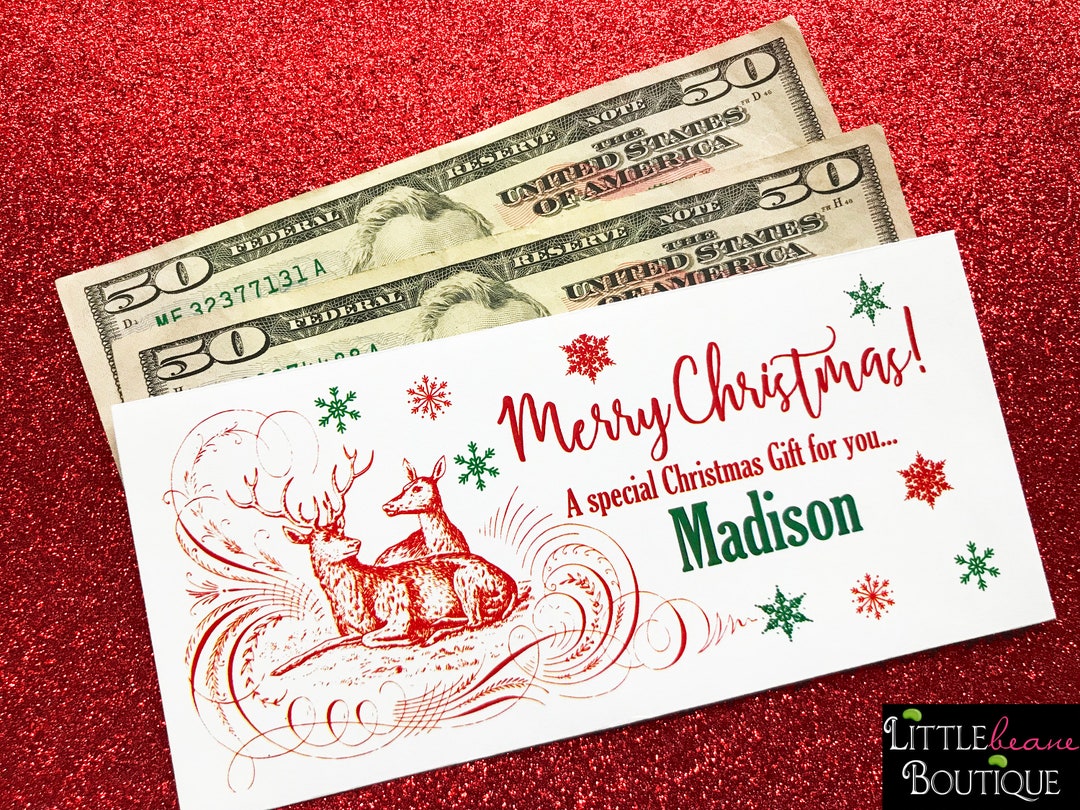 Personalized Christmas Money Envelopes Money Holder Money Etsy